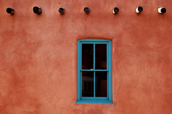 Adobe Home with Turquoise Window