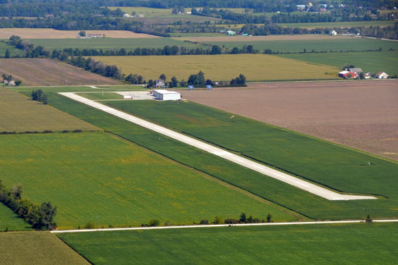 Aerial View of a Rural Airport