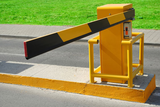 Striped Yellow and Black Lane Barrier