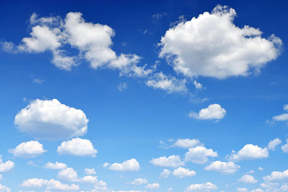 Cumulus Clouds against a Blue Sky