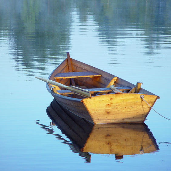 Rowboat on a Placid Lake