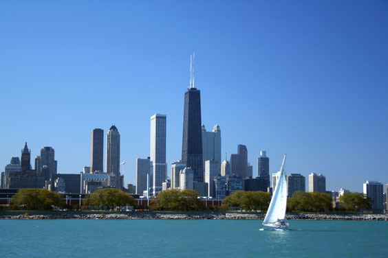 Chicago Skyline along Lake Michigan