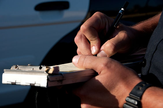 Traffic Officer Issuing a Citation