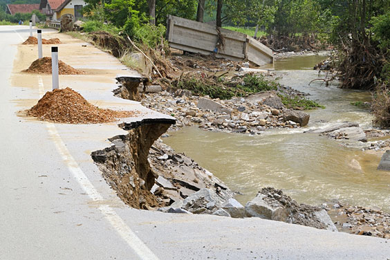 Flood Damage near a Creek