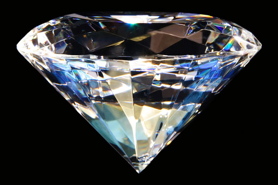 Diamond on a Black Background