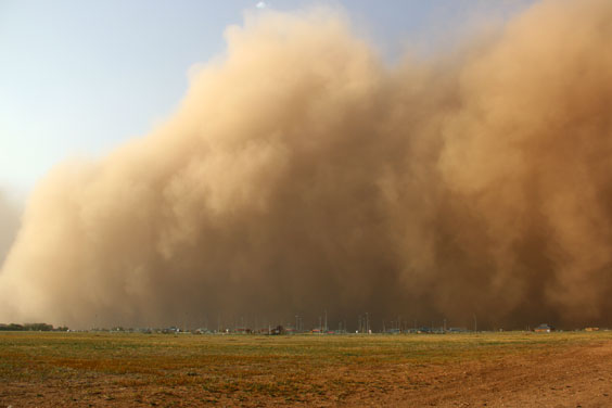 Approaching Dust Storm on the Prairie