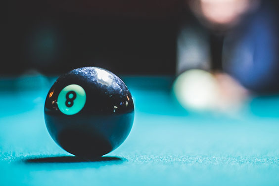 Eight Ball on a Pool Table