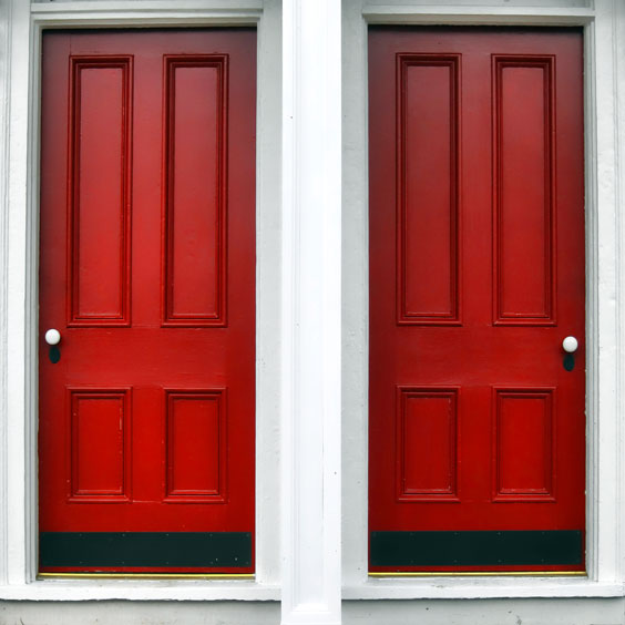 Two Red Entry Doors