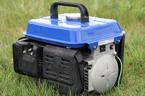 Gasoline-powered Generator on a Grassy Lawn