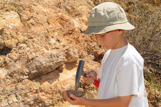 Young Geology Student Doing Fieldwork
