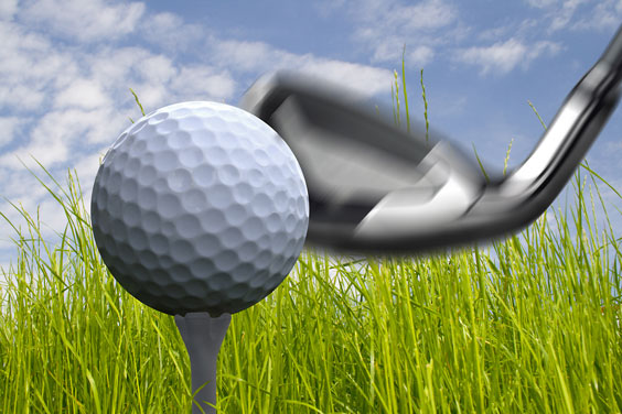 Golf Ball, Golf Club, and Golf Tee