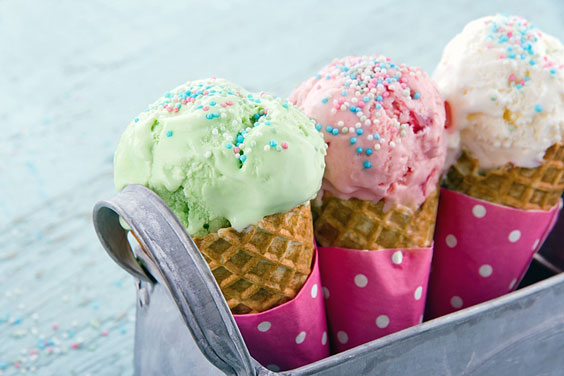 Three Ice Cream Cones