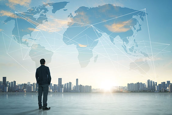 Businessman Pondering International Connections