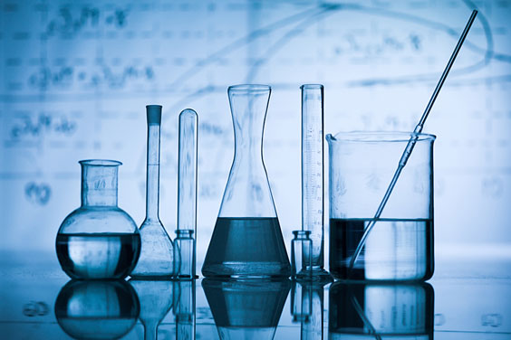 Laboratory Glassware on a Lab Table