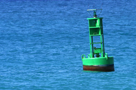 Blue Water Around Green Channel Marker