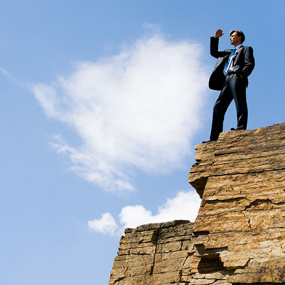 Observer Standing on a Cliff