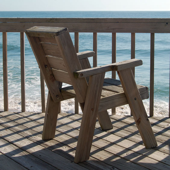 Oceanfront Deck and Chair