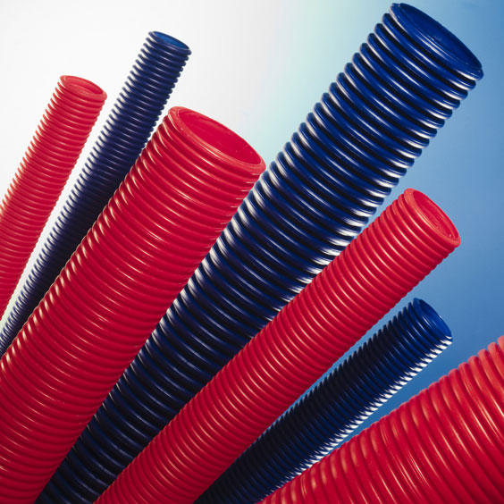 Blue and Red Plastic Pipes