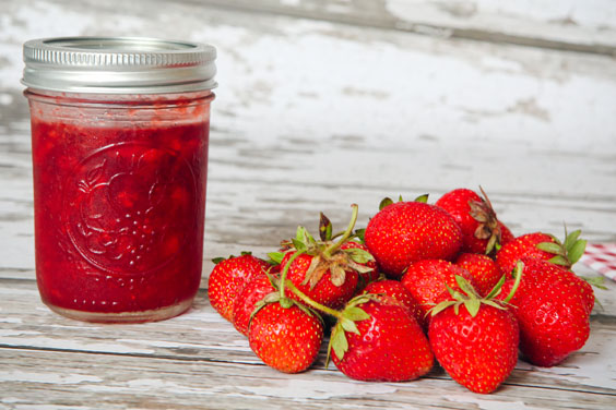 Strawberry Preserves and Red Strawberries