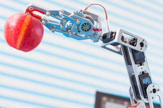 Robot Arm Holding an Apple