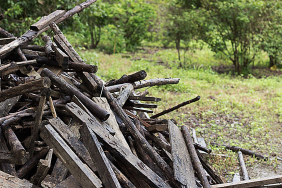 Scrap Wood, Piled in a Backyard