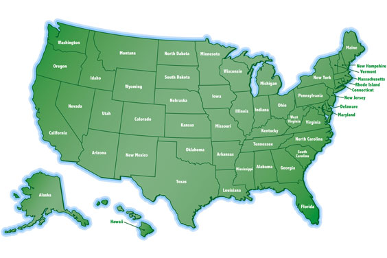 Green United States Map