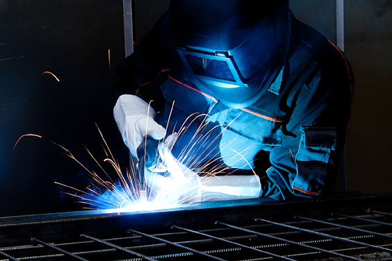 Welder Welding Steel Rebar